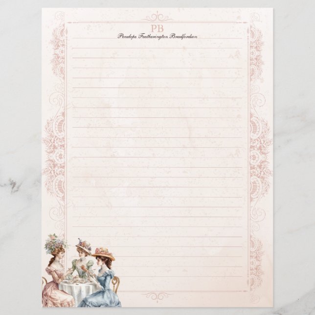 Lámina Estacionamiento en lata de monograma de té victori (Anverso)