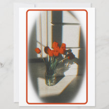 Estacionario de Tulipanes Rojos Vintage