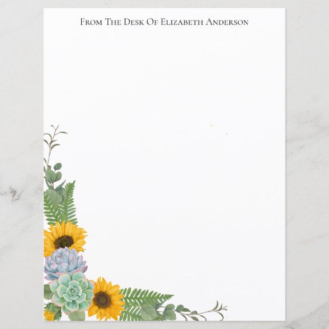 Lámina Estacionario de vegetación floral de girasol perso (Anverso)