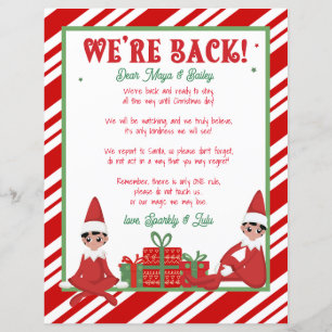Lámina Estamos de vuelta Navidades Carta de Elf personali