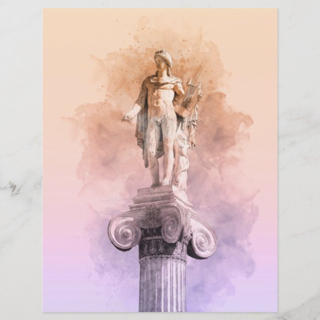 Lámina Estatua clásica griega del Apolo - inspirada en el (Anverso)