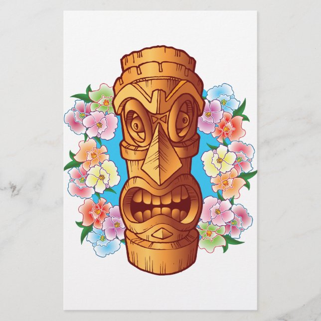 Lámina Estatua de Tiki de Dibujos Animados (Anverso)