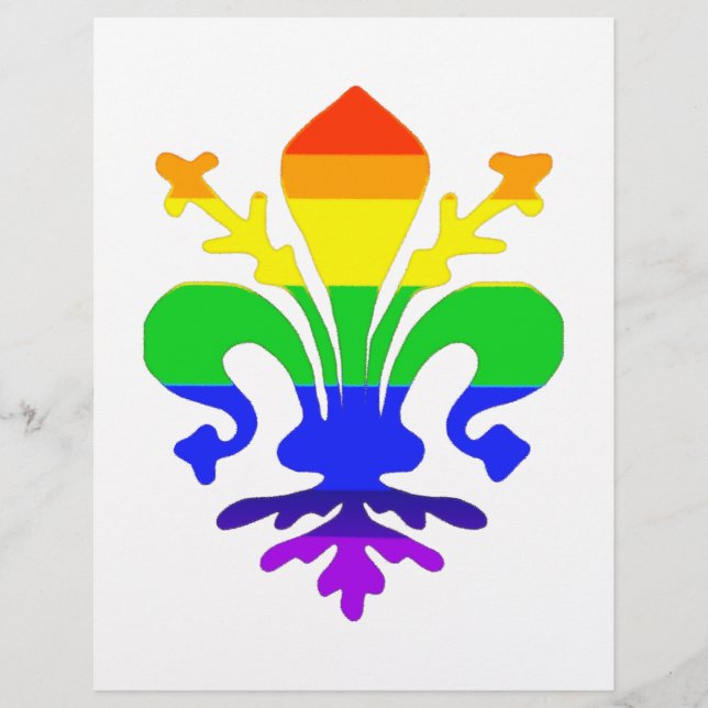 Lámina Estilizada flor arcoiris de Lis (Anverso)