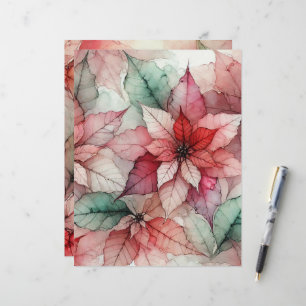 Lámina Estilo de Acuarela Tinta Alcohólica Poinsettia Scr