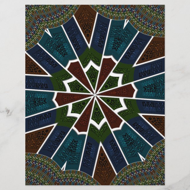 Lámina Estilo sari moderno: diseño de patrones abstractos (Anverso)