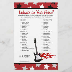 Lámina Estrella de rock rojo a Bye What's in Your Purse G