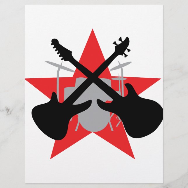 Lámina estrella de tambor de guitarra de banda (Anverso)