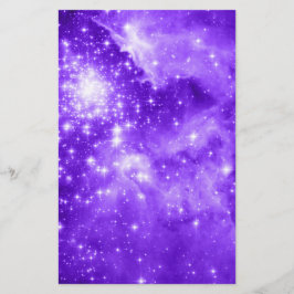 Lámina Estrellas brillantes blancas y violetas púrpuras C