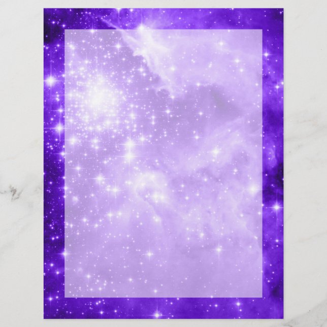 Lámina Estrellas celestes violeta púrpura (Anverso)