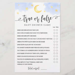 Lámina Estrellas de juego verdaderas o falsas y Baby Show