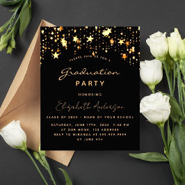 Lámina Estrellas de oro negro fiesta 2025