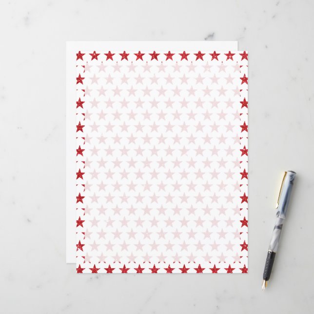 Lámina Estrellas de purpurina roja de Navidad (Anverso/Reverso In Situ)