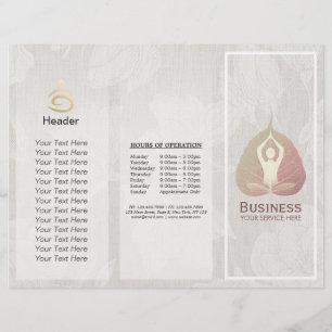 Lámina Estudio Tri-Fold Yoga Studio Brochures Meditation