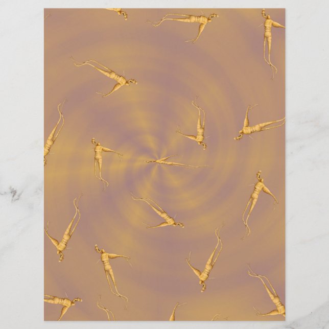 Lámina ET Ginseng Man Scrapbook Paper 2-Sided Page (Anverso)