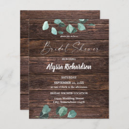 Lámina Eucalipto de presupuesto y ducha de novia de la ve