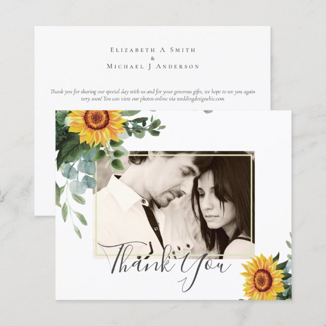 Lámina Eucalipto deja Boda a los girasoles rusos (Anverso / Reverso)