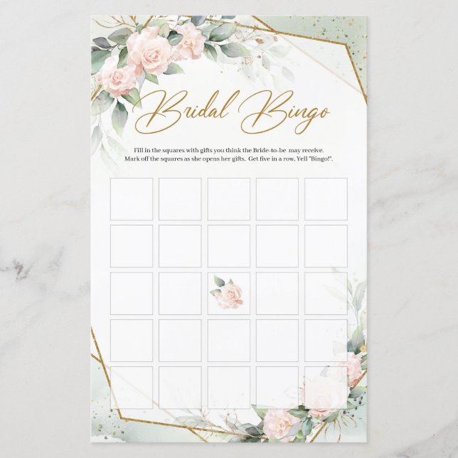 Lámina Eucalipto floral rosado de Rubor y bingo de novia  (Anverso)