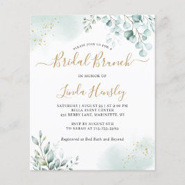 Lámina Eucalipto Oro Sale brunch de novia verde