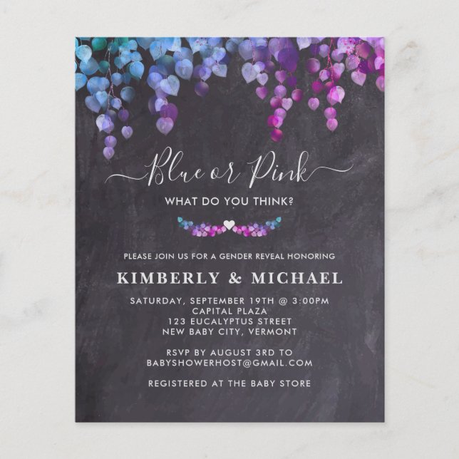 Lámina Eucalipto Presupuestario Género Revelación Bebé Ro (Anverso)