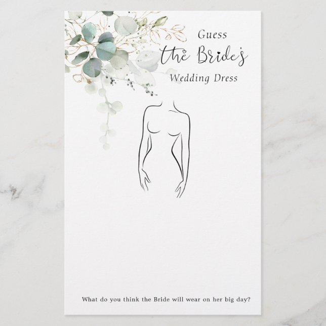 Lámina Eucalyptus Adivinan El Vistazo De Ducha De Novias (Anverso)