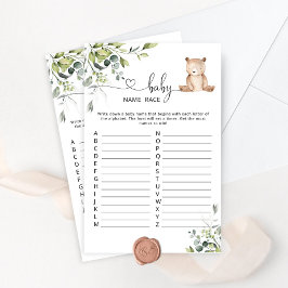Lámina Eucalyptus baby name raza baby ducha juego