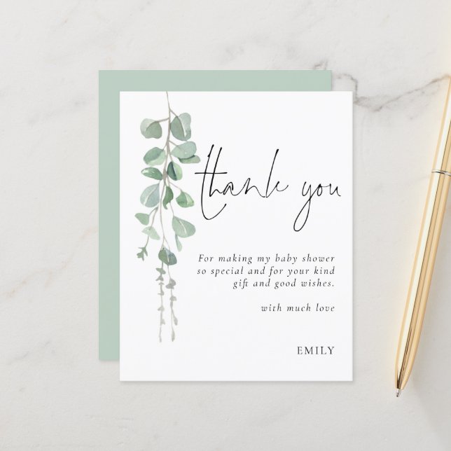 Lámina Eucalyptus Baby Shower Fiesta Gracias (Anverso/Reverso In Situ)