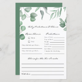 Lámina Eucalyptus Baby Shower Game Predictions & Advances