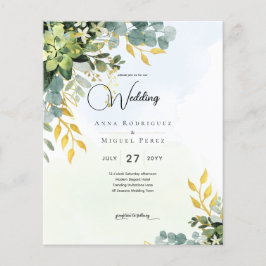 Lámina Eucalyptus Boda Verde de Oro Invitan a la Verdor