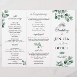 Lámina Eucalyptus Botanical Greenery  Wedding Programme