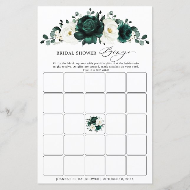 Lámina Eucalyptus Bridal Shower Bingo (Anverso)