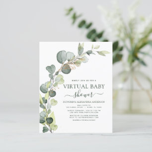 Lámina Eucalyptus de verde virtual de Baby Shower de pres