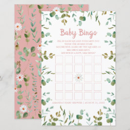Lámina Eucalyptus deja Bingo de Bebé Baby Shower