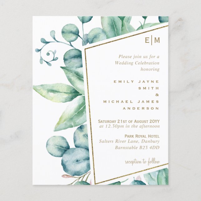 Lámina Eucalyptus deja la Moda Boda de la vegetación natu (Anverso)