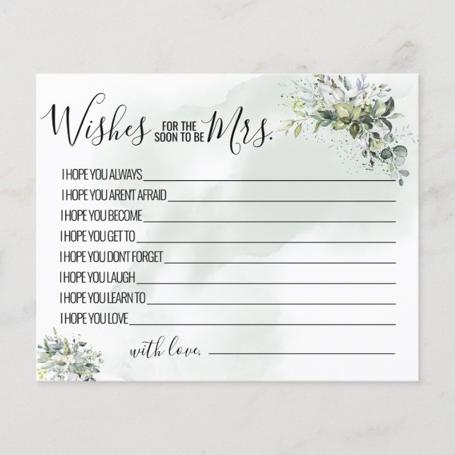 Lámina Eucalyptus desea que pronto sea la Sra. Card (Anverso)