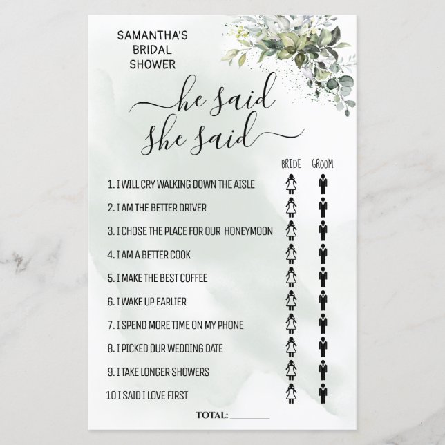 Lámina Eucalyptus Dijo que me duchaba un juego bilingüe (Anverso)