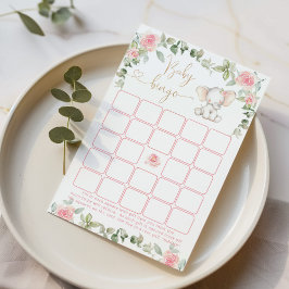 Lámina Eucalyptus elefante rosa Juego de bingo para bebés