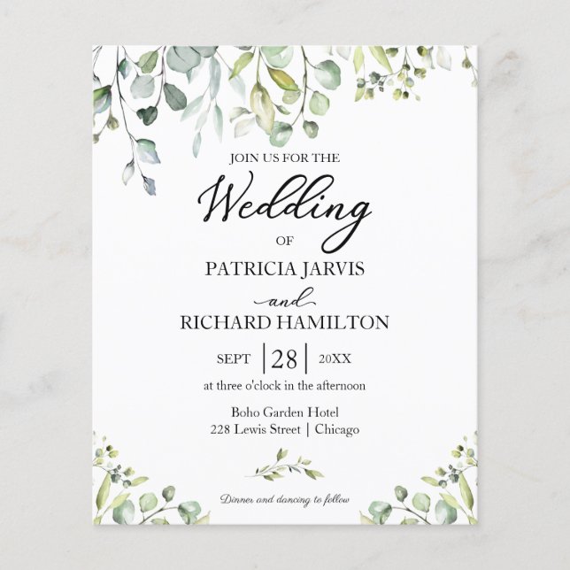 Lámina Eucalyptus Elegant Budget Wedting (Anverso)