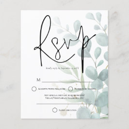Lámina Eucalyptus Elegant Script Wedding RSVP