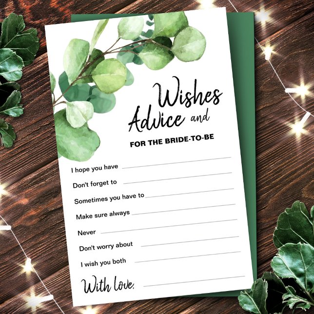 Lámina Eucalyptus Elegante Boda Moderno Deseos y Consejos (Subido por el creador)