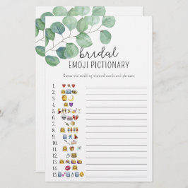 Lámina Eucalyptus - emoji de ducha de novia juego de picn