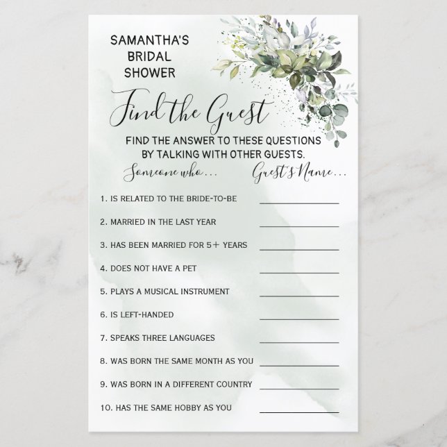 Lámina Eucalyptus Encuentra la ducha de invitados juego b (Anverso)