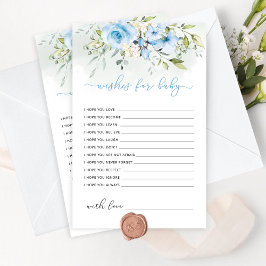 Lámina Eucalyptus floral azul desea un bebé