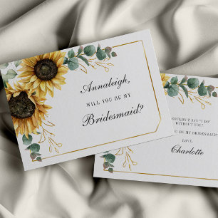 Lámina Eucalyptus Floral Sunflower Be My Bridesmaid