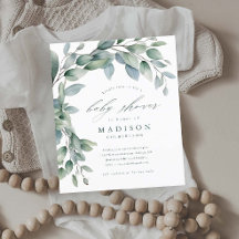 Eucalyptus Género Invitaciones a la ducha de bebé 