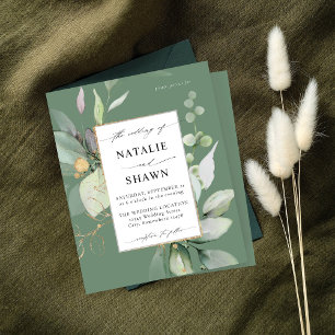 Lámina Eucalyptus Glow Gold Greenery Boda Olive