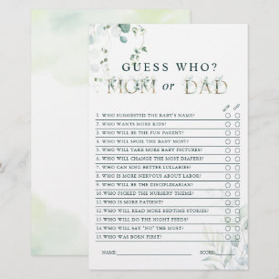 Lámina Eucalyptus Gold Letter: Juego de Baby Shower para 