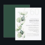 Lámina Eucalyptus Greenery 60th Birthday Party Invitation<br><div class="desc">Podría ser un fiesta sorprendente u otro decenio especial logrado. Esta invitación a la fiesta de cumpleaños número 60, que incluye diseño de vegetación eucalipto con tipografía popular moderna, puede ser fácilmente editada para adaptarse a cualquier celebración de cumpleaños o aniversario. Puede cambiar la redacción, los detalles de cumpleaños y...</div>