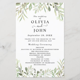 Lámina Eucalyptus Greenery Boda simple