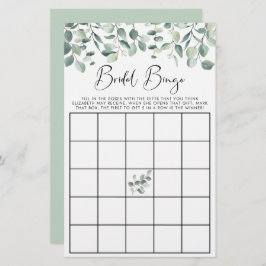 Lámina Eucalyptus Greenery Bridal Bingo Shower Game