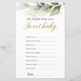 Lámina Eucalyptus greenery gold desea para el juego del b